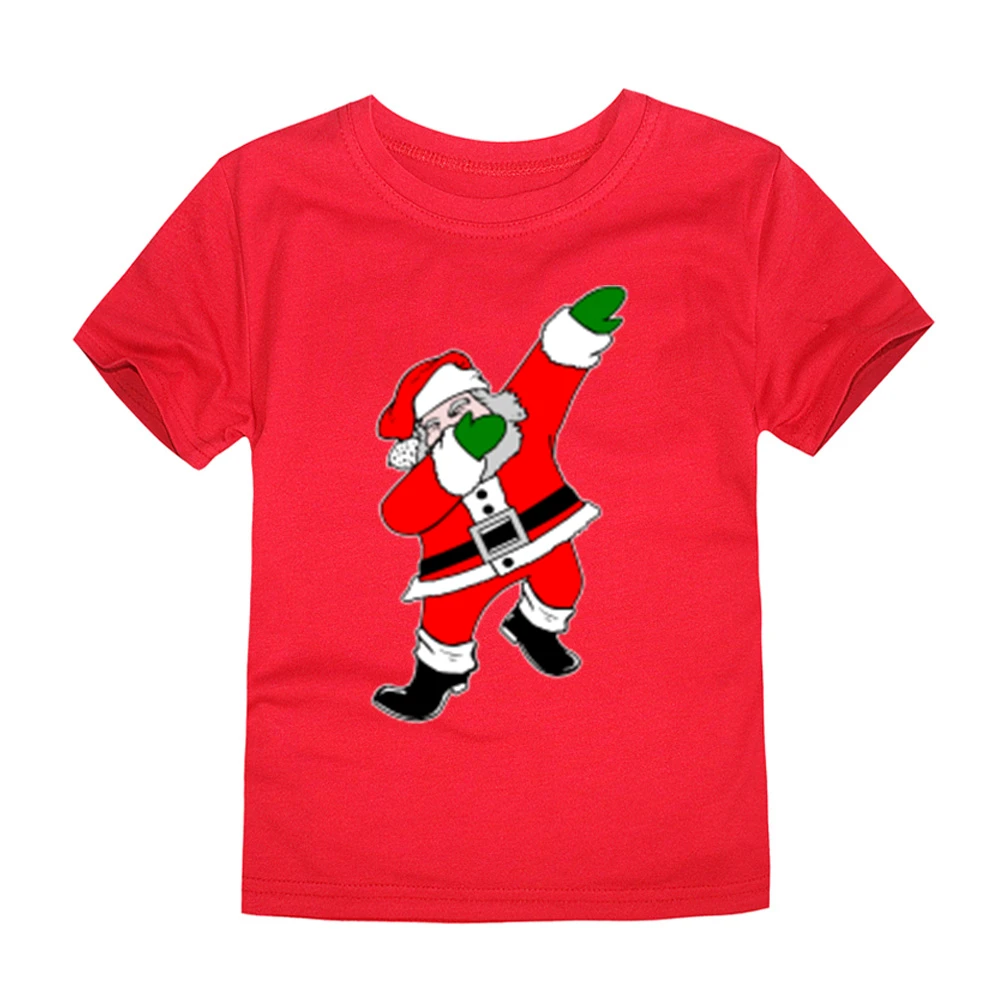 

Summer Boys Girls Santa Claus Print T Shirt Funny Tops for Child Baby Cotton Clothes Short Sleeves Children Tops Tees Kids 3T-9T