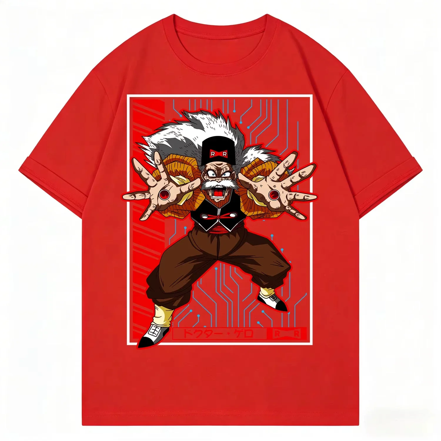 Винтажная мужская футболка Dragon Ball Dr. Gero Red Ribbon Army с принтом из чистого хлопка, летняя мужская футболка 2026, унисекс, высококачественная уличная одежда, футболка (art.: 3920db8877092) - 3920db8877092
