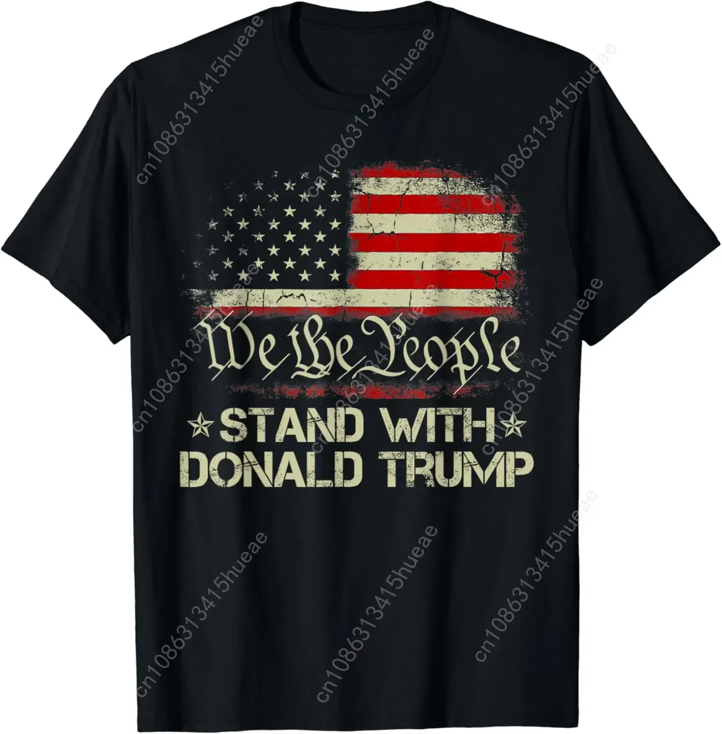 Футболка We The People Stand with Donald Trump Never Surrender 2024 футболка с американским флагом