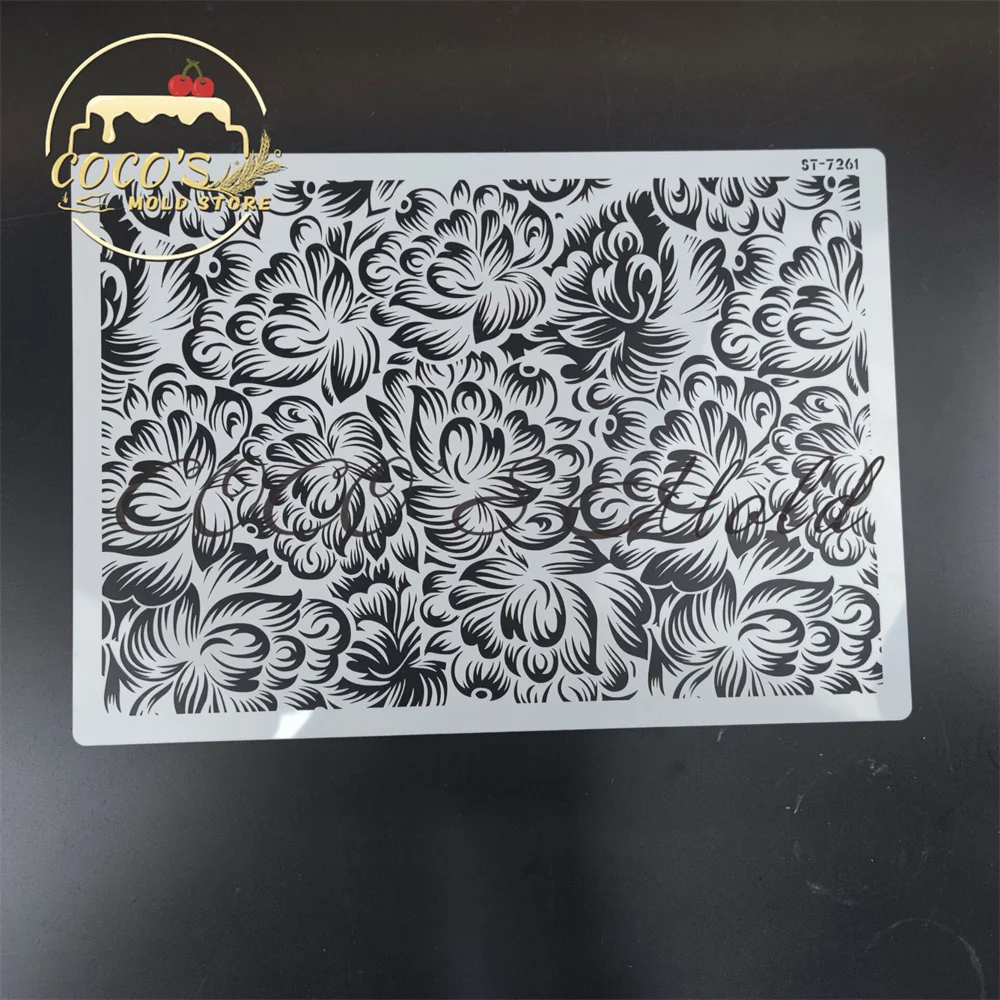 

A4 Size Flower Design Plastic Cake Lace Side Border Template Mold Cake Decorating Tools Pastry Cake Stencils Kitchen Bakeware