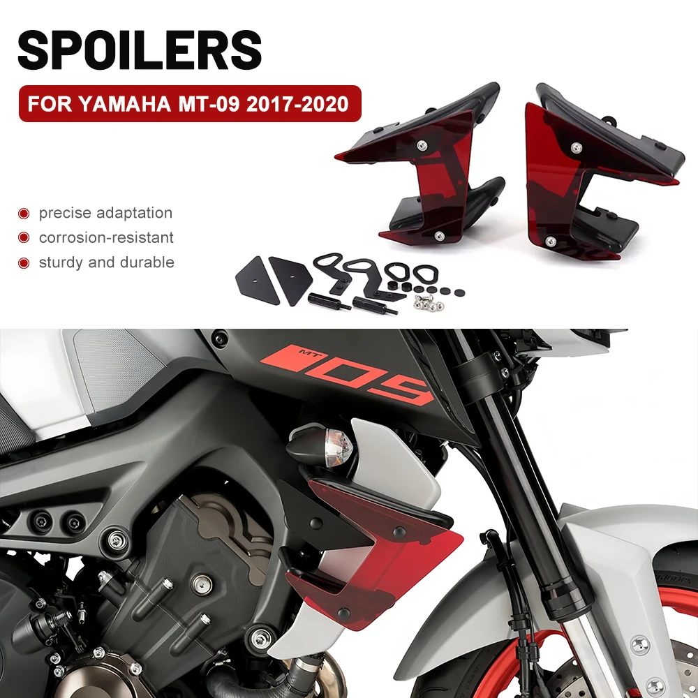 Фото Детали для мотоциклов: боковые спойлеры (фиксированные крылья) для Yamaha MT-09 2017-2020, обтекатель Naked с эффектом даунфорс №1