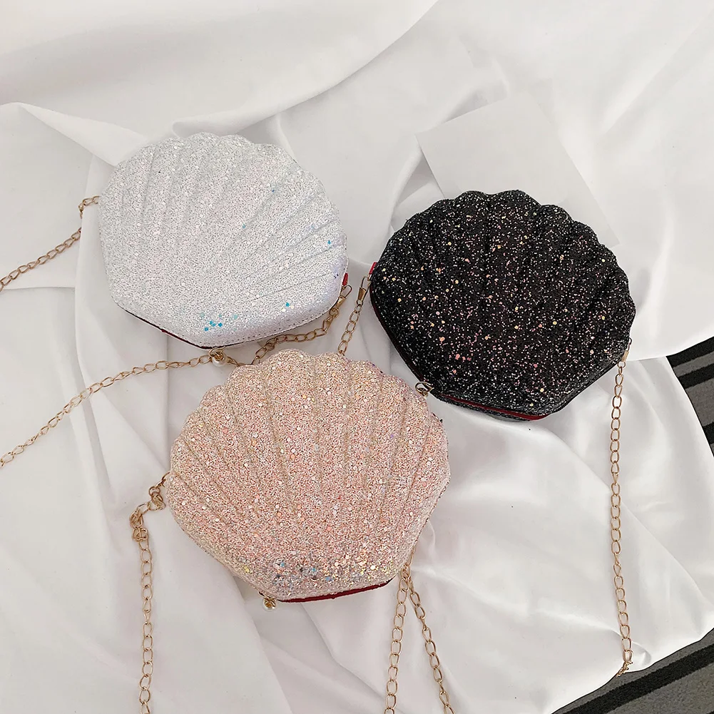 

Fashion Shell Sequins Chain Small Shoulder Messenger Bags for Ladies Handbags Casual Women Mini Crossbody Bags Phone Money Bags
