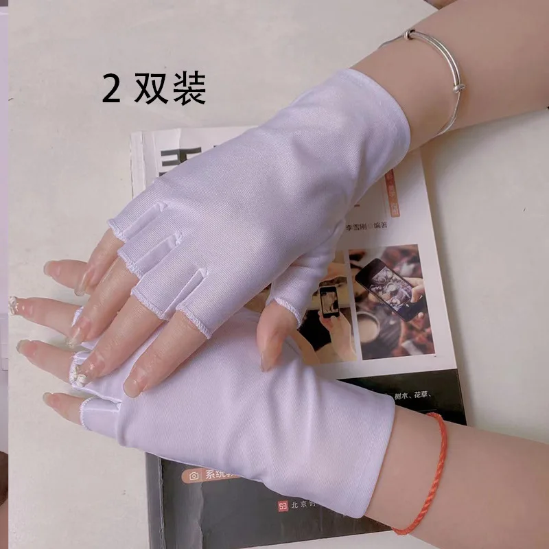 

Spring Autumn Thin Half Finger Gloves Men Women Solid Color Sun Protection Mittens Slim Fit Driving Cycling Gloves