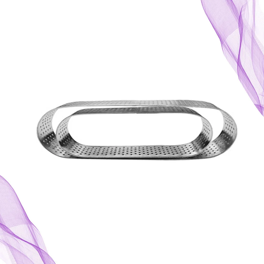 

Ring Tart Cake Rings Mousse Molds Pastry Baking Mold Metal Oval Steel Nonstick Stainless Muffin Perforatedfruitcircle Crust