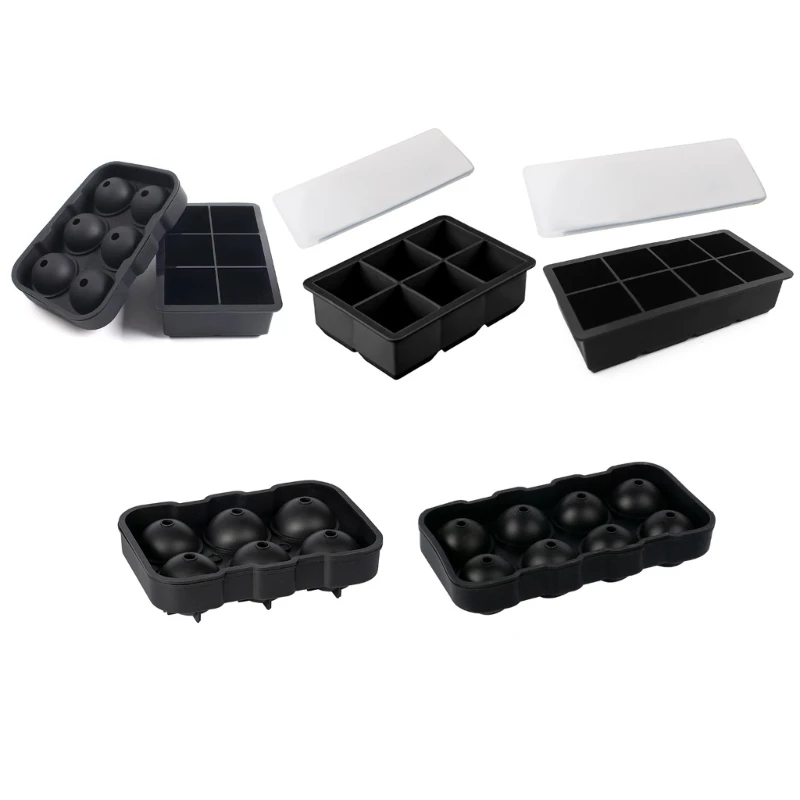 

T5EB Ice Cube Tray Mold for Cocktails Silicone Ice Cube Tray for Freezer Easy Release