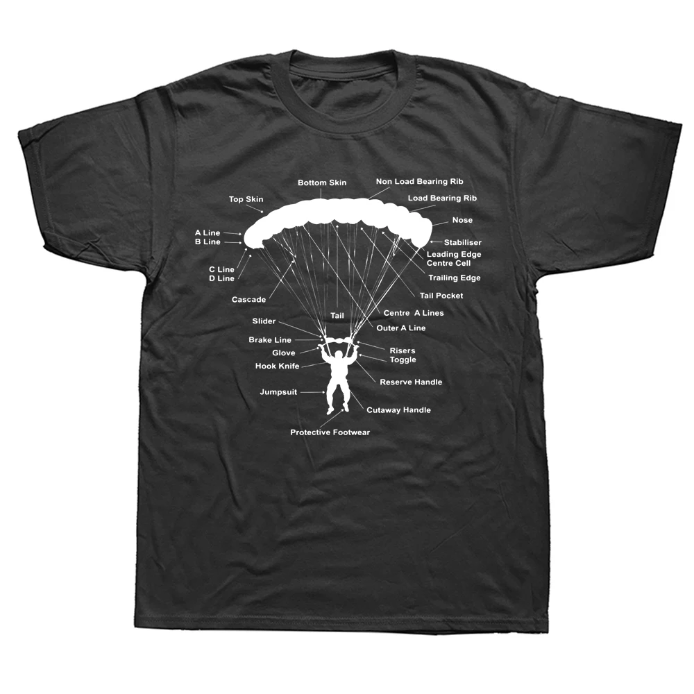 

Funny Paraglider Parachute Anatomy Paragliding Skydiving T Shirts Graphic Cotton Streetwear Short Sleeve Birthday Gifts T-shirt