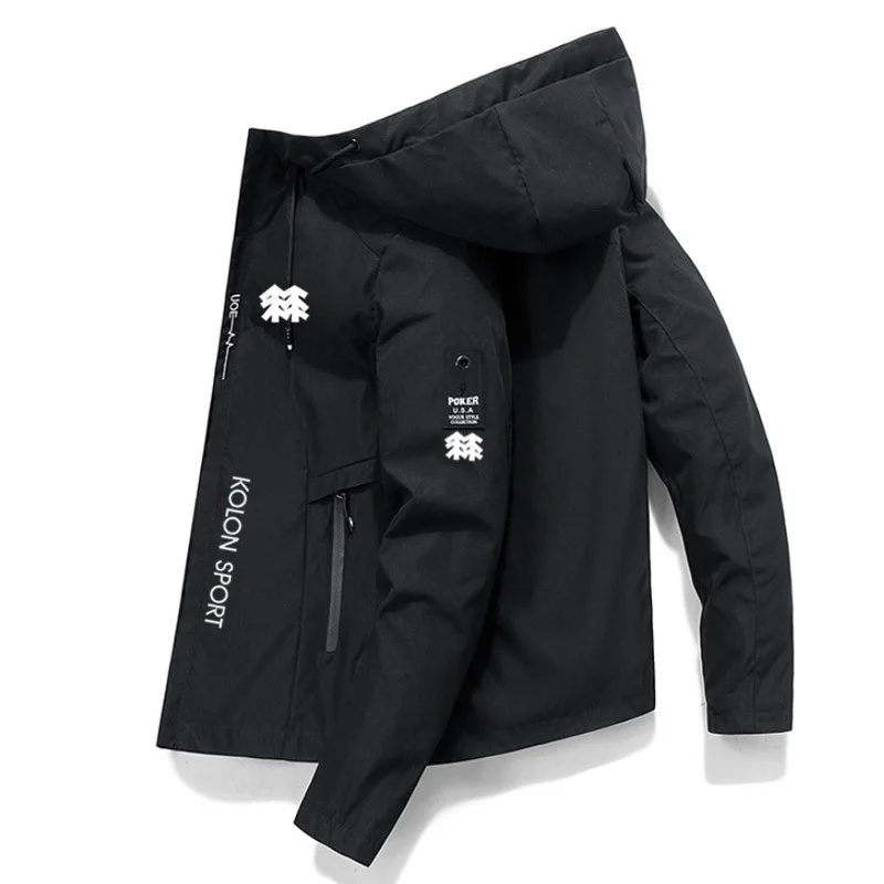 

Мужская брендовая спортивная куртка KOLON для активного отдыха, кемпинга, альпинизма, новинка 2022, Мужская ветровка с капюшоном, Мужская летная куртка
