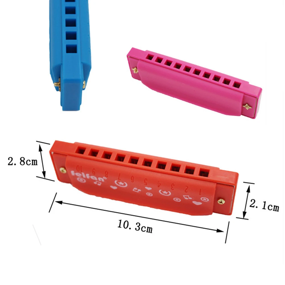 Детская Губная гармошка пластиковая с 10 отверстиями для начинающих |