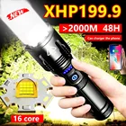 Супер мощсветильник мощный светодиодный фонарик XHP199 2000000 лм, высокомощный фонарь XHP120, перезаряжаемый тактический фонарик с USB светильник для кемпинга