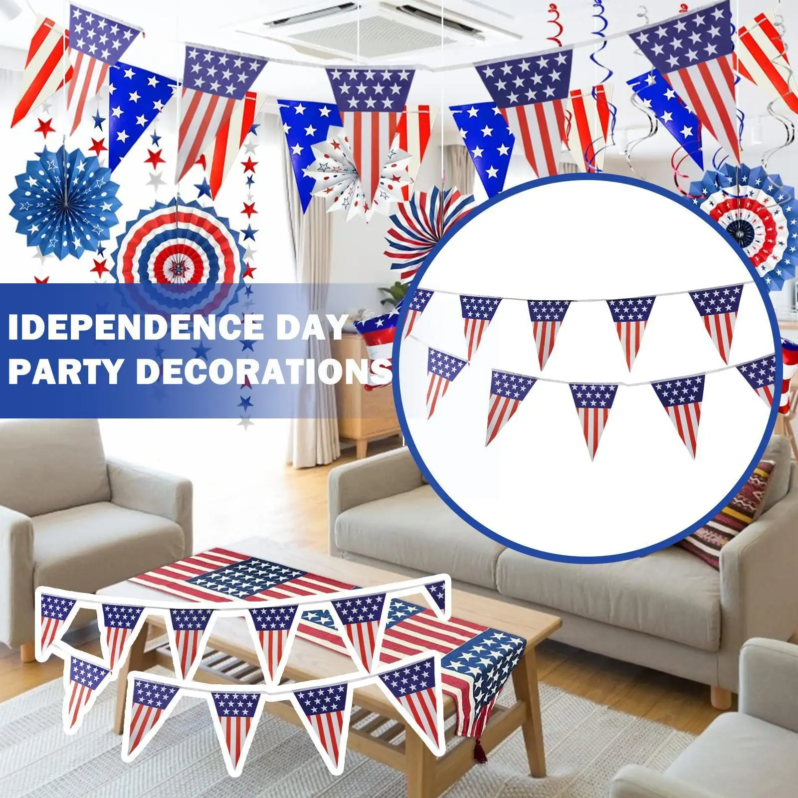 

Гирлянда с флагом США по случаю Дня независимости, джутовые баннеры с надписью США, гирлянда для парадов 4 июля A0p7