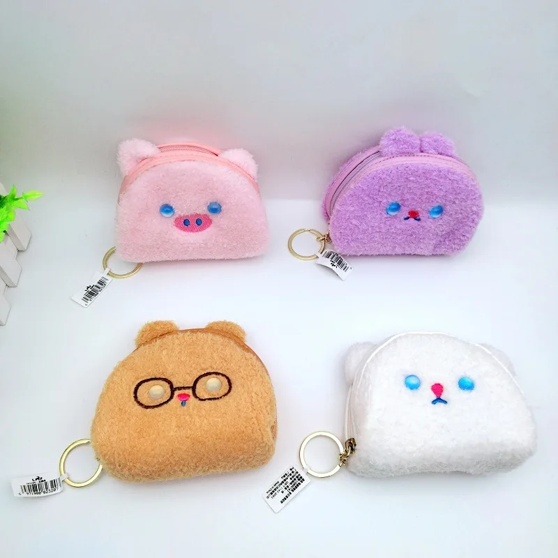 1 шт. плюшевый Кошелек для монет в виде милых животных