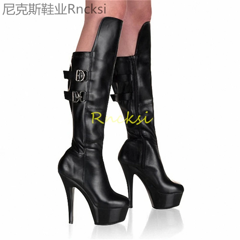 Новинка осенне-зимние ботинки на толстой подошве 15 см для танцев шесте с поднятой