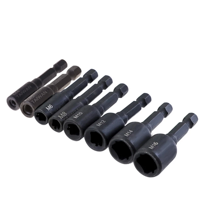 

M4-16 Socket Adapter Hex Shank Square Drive Tap Socket Collet Wrench for Machine