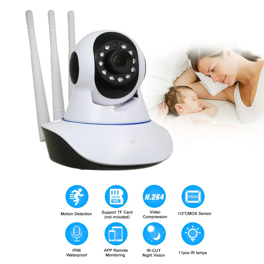 

(Security protection) Monitor Camera Baby monitor Robo 3 IP antenna WiFi 360 º 720P Yoosee APP Surveillance camera
