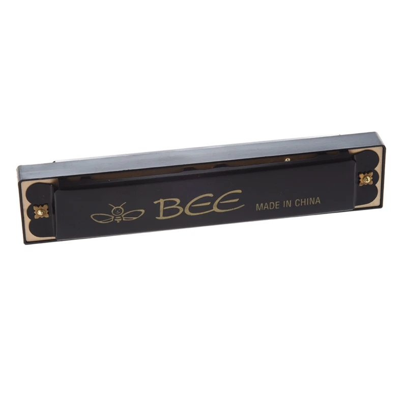 

2X Kids Children Musical Instrument 32 Holes Metal Bee Harmonica Mouth Organ Black