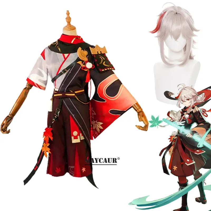 

Kaedehara Kazuha Costume Cospaly Genshin Impact Kazuha Cosplay Kimono Warrior Full Uniform Wig Halloween Costume Carnival Suit
