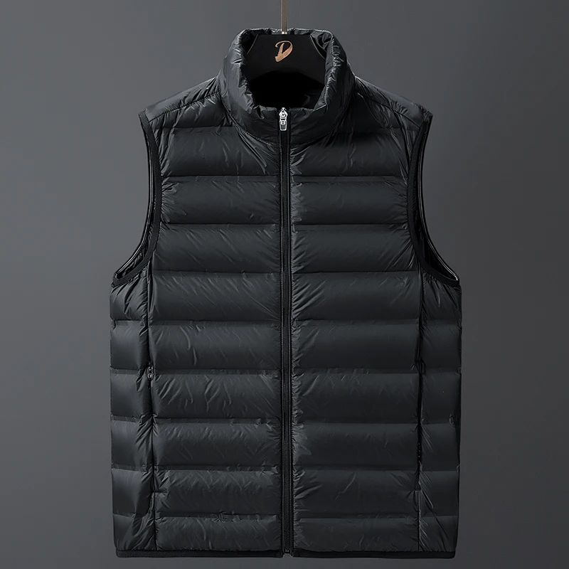 Men Winter New Ultralight Classic Warm Down Sleeveless Jacket Vest Waistcoat Men Autumn Casual Outwear White Duck Down Vest 8XL