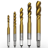 1pc titanium coated hss spiral flute screw threading taps drill tools for machine metals m3 m4 m5 m6 m8 metric hand tool