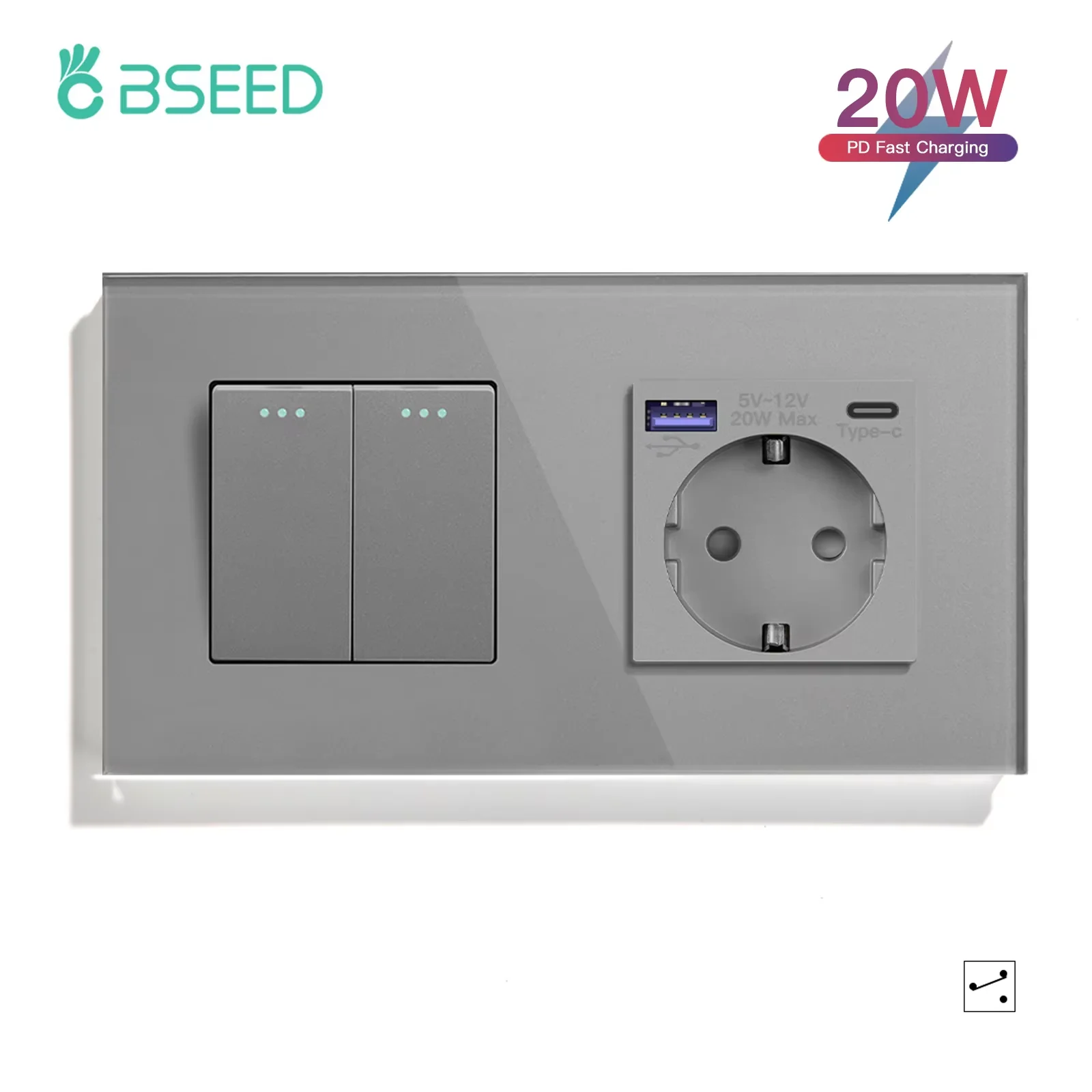 Механические настенные переключатели BSEED 1/2/3 клавиш с USB