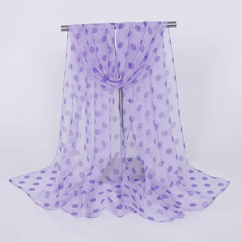 

Элегантный Модный женский платок, бандана, шарф в горошек, шифоновая длинная шаль из Жоржетта, летний шарф от солнца