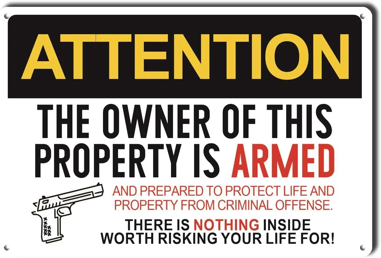 Lygond Metl Sgn Tn Wrnng Tenton The Owner of Ths Property s Rmed Sgns for Grden Club 6×8 nches