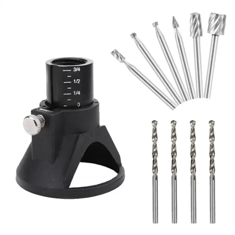 

11Pcs HSS Woodworking Locator Set With Drill Bit Electric Drill Engraver Grinder Dremel Rotary Tool Power Tools Accessories