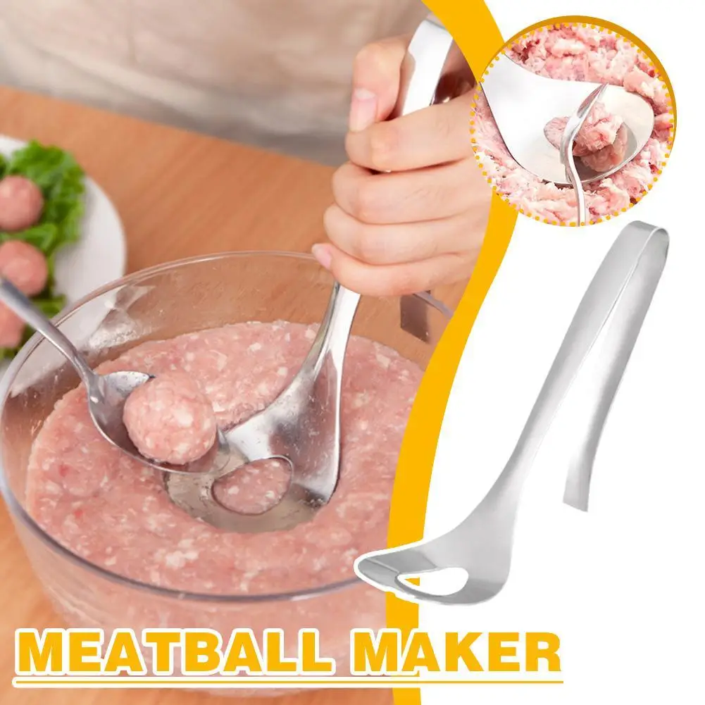 

1pc Creative Meatball Maker Spoon Meat Baller With Elliptical Leakage Hole Meat Ball Mold Kitchen Utensil Gadget Meat Tool