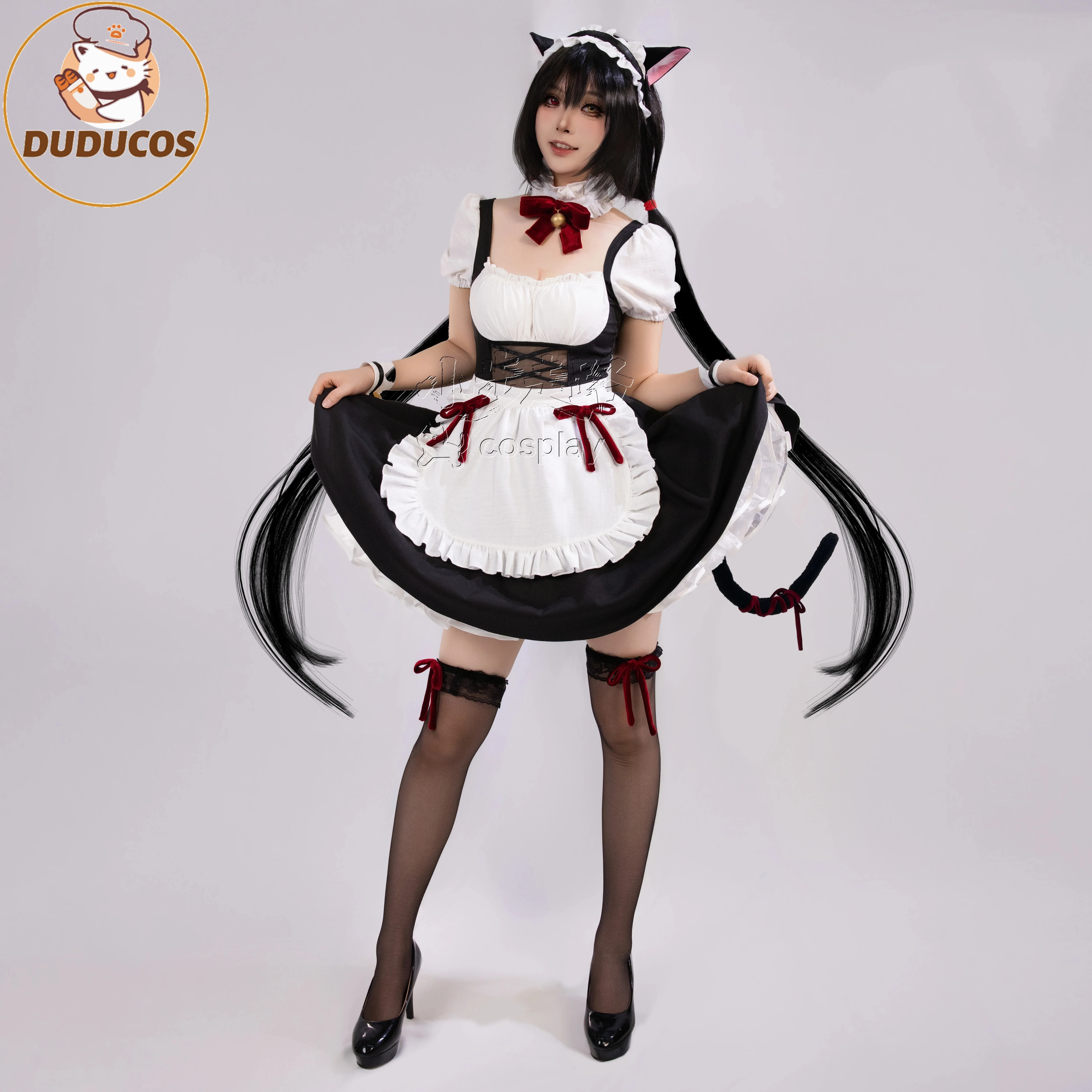 Фото DUDU-R Date a Live Tokisaki Kurumi Косплей Костюм Tokisaki Kurumi Maid Lolita Платье Хэллоуин Ролевая игра для Comic Con byCo