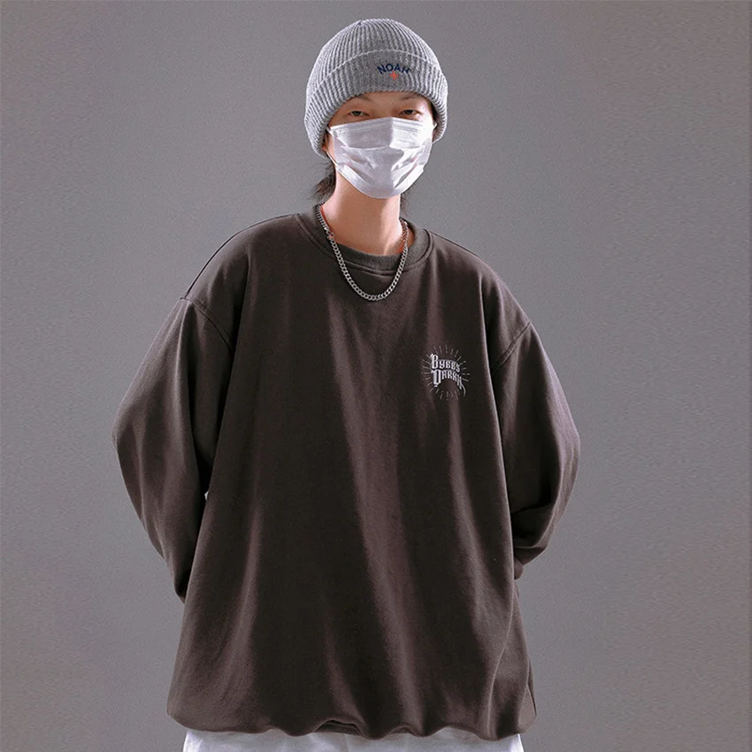 

Лидер продаж, мужские свободные винтажные Топы в стиле панк с круглым вырезом и принтом «Дева Мария», одежда в стиле аниме, свитер в стиле Ха...