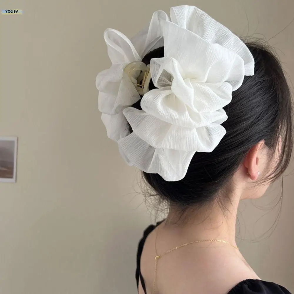 

Double-sided Bowknot Net Yarn Grab Clip Back Head Hairpin Sense Large Plate Hair Shark Clip Hairpin Headdress Female