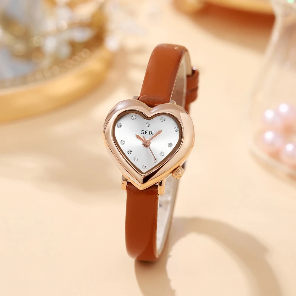 Элегантные модные женские маленькие часы в форме сердца для девочек креативные