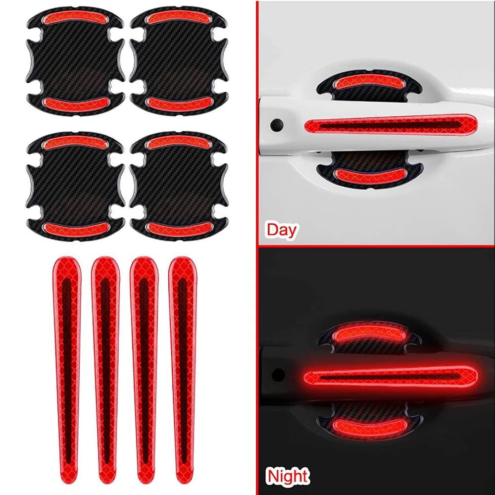 

Car Door Bowl Reflective Strip Safety Warning Stickers Rearview Mirror Protective Film Anti-scratch Auto Decorate Accessories