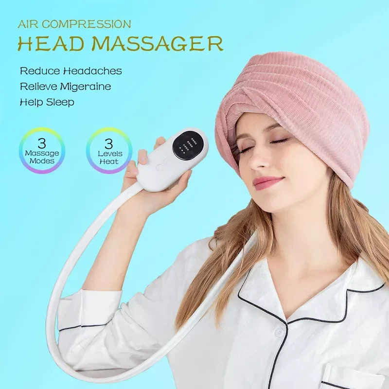 

Smart Air Pressure Head Massage Sleep Aiding Wireless Head Scalp Massager Heat Hot Compress Relieve Headache Pain Insomnia