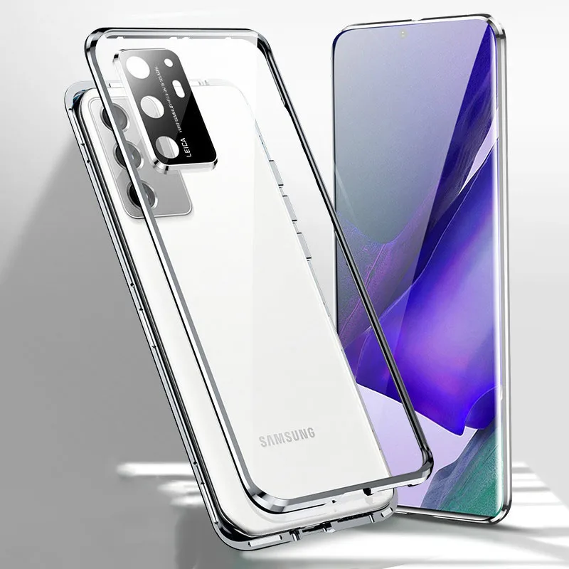 Magnetic Double-sided Tempered Glass Phone Case For Samsung Galaxy S23 Ultra S23Plus S21 S22Ultra Note20 Fall Protection Cover