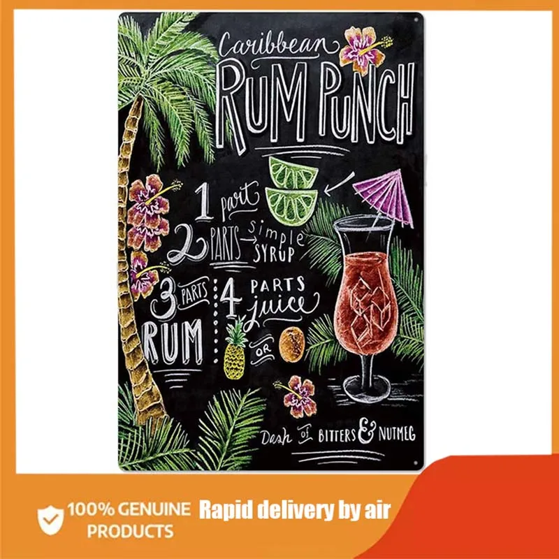 

Напиток для коктейлей с рисунком ром Runch, настенный художественный плакат, толстая жестяная стена, мужская пещера/уличный декор для бара