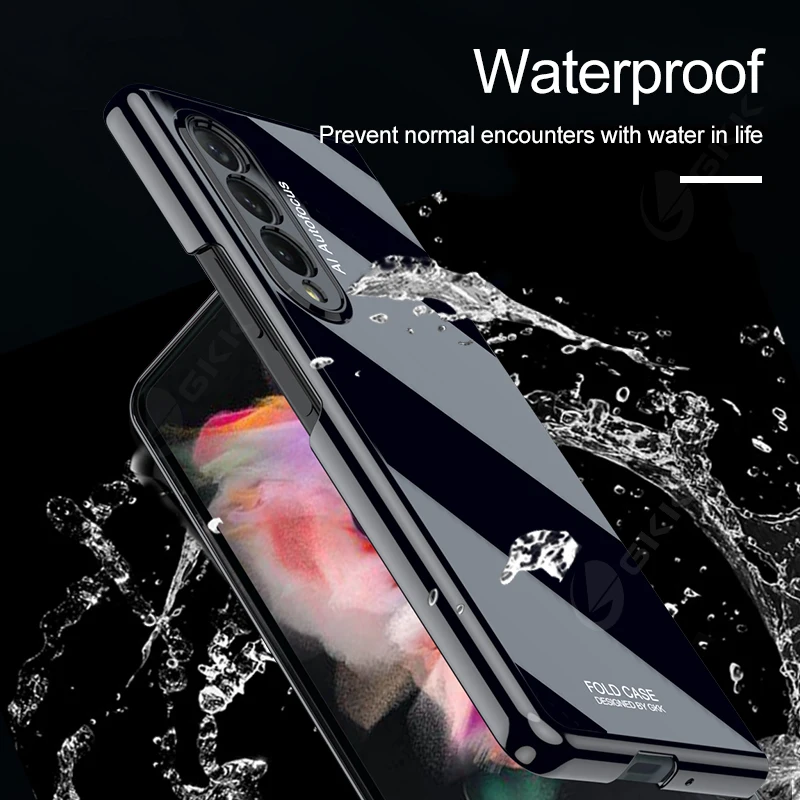 Suitable for Samsung zfold3 foldable phone case flip cover UV glossy case film integrated anti drop phone protective case