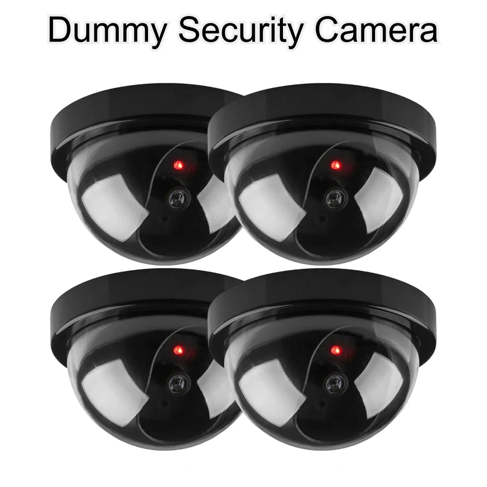 

CCTV Dome Fake Camera With Flashing Red LED Light Simulated Dummy Surveillance Home Security Cameras Weatherproof Outdoor Indoor