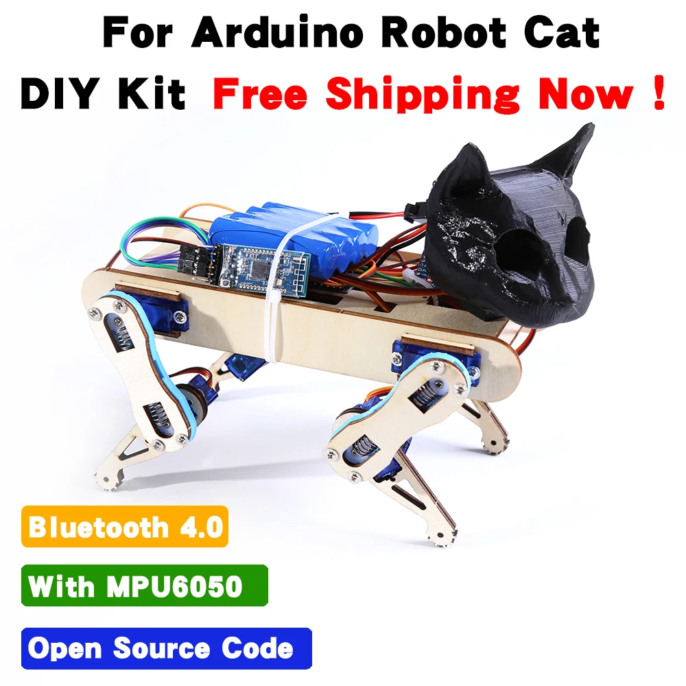 8-DOF Bionic Quadruped ROS Robot Arduino Nano DIY kit Smartphone control Maker open source hardware project programming platform |