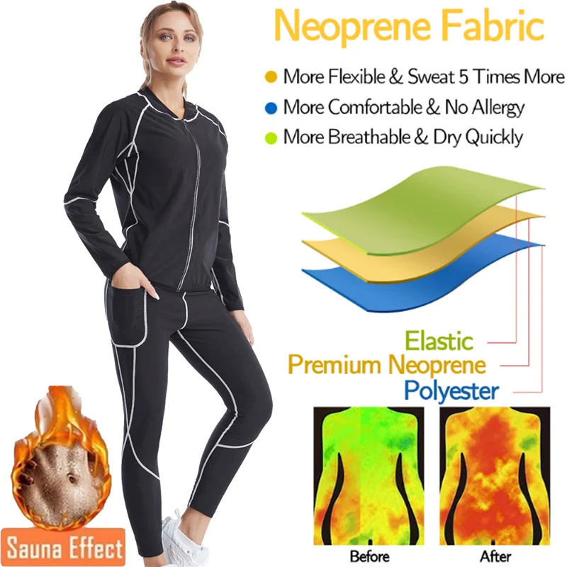 SEXYWG Waist Trainer Sauna Suit Women Shapewear Sweat Shirt Body Shaper Slimming Shirt  for Weight Loss Fittness Blouse