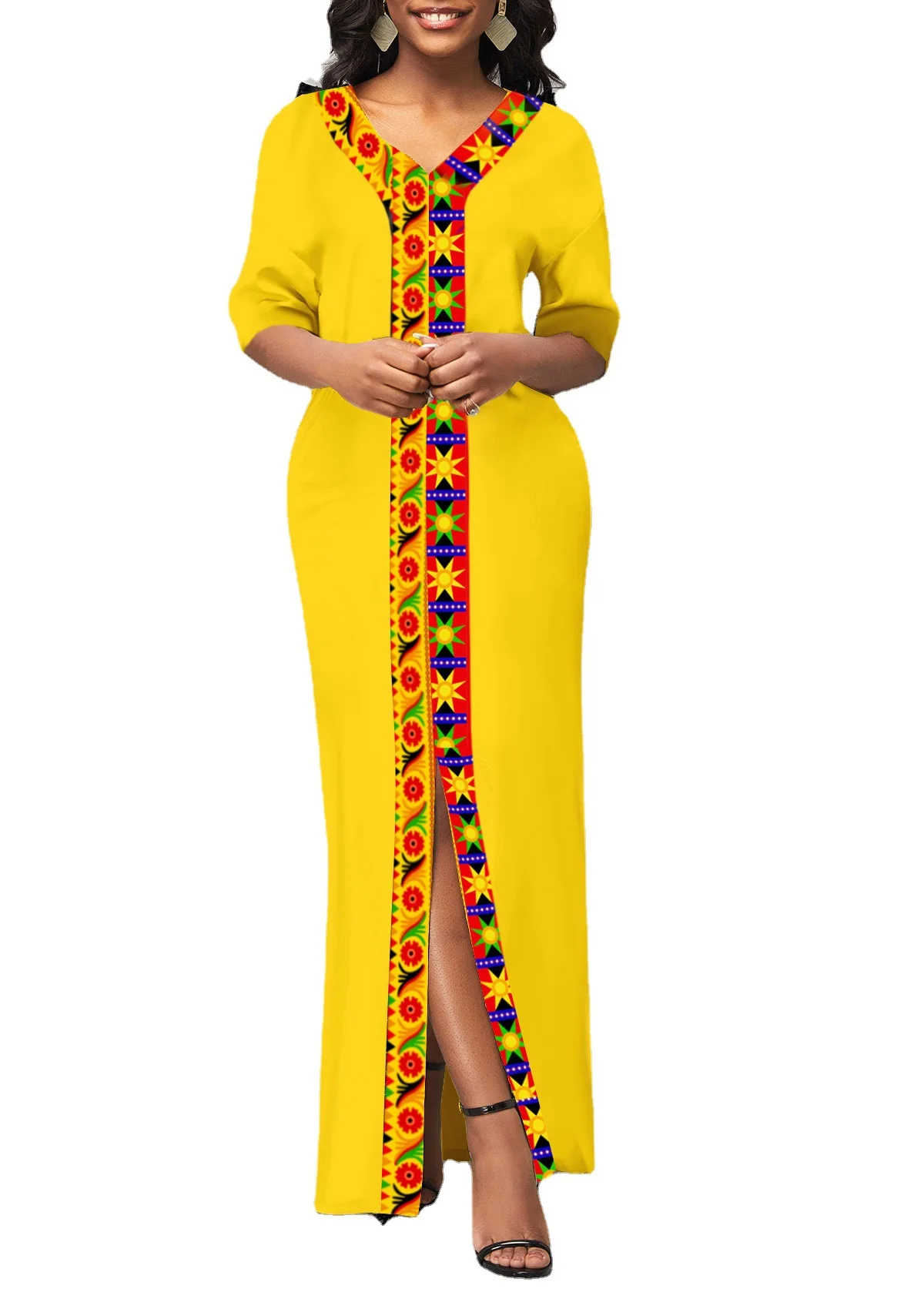 

Polyester African Dresses for Women 2022 African Women Print Africa Maxi Dress Clothes Dashiki Ankara Dresses Ladies Long Dress