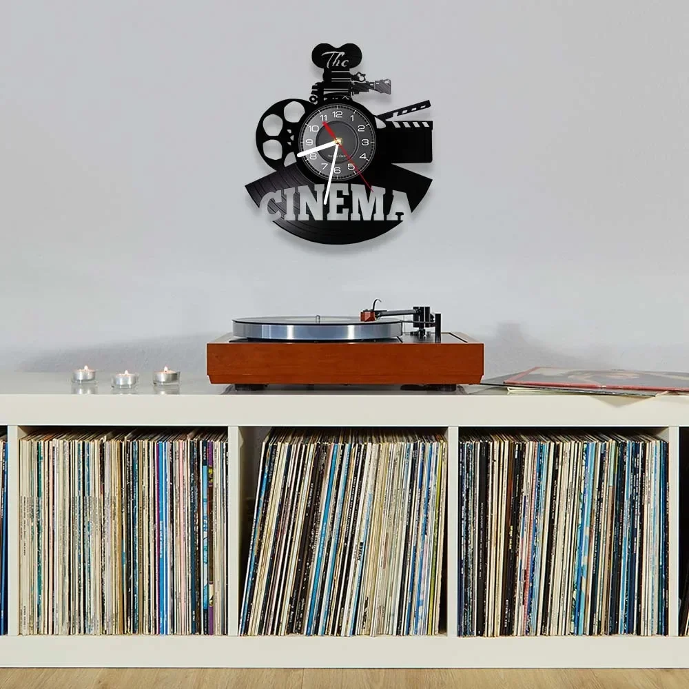 Домашний кинотеатр Ретро виниловая пластина настенные часы мужская пещера декор