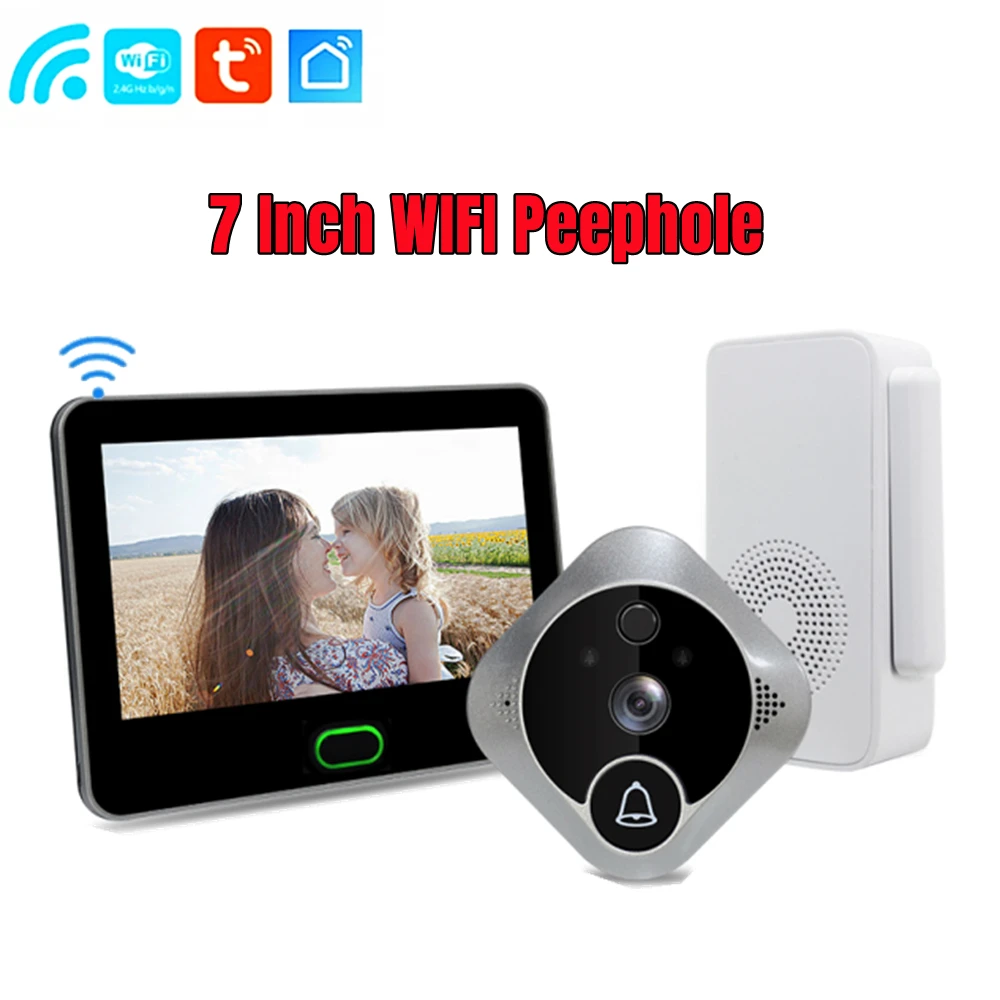 

7 Inch Tuya Smart Digital Peephole Door Camera WIFI Video Magic Eye In The Door Wireless Intercom Doorbell For Home Apartment