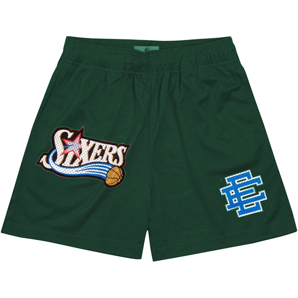 

Men's EE Basic Shorts Loose Casual Running Fitness Breathable Quick Dry Green Beach Summer Print Workout Basketball Mesh Shorts