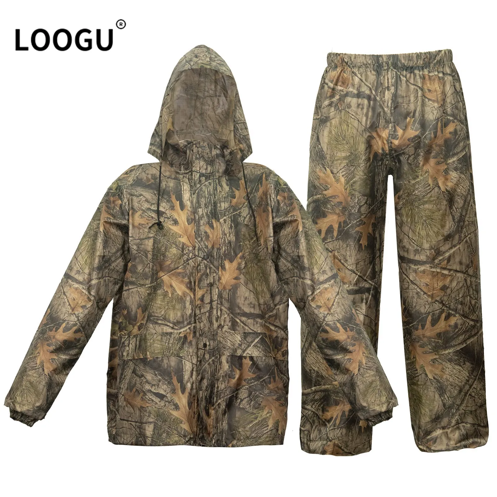 

LOOGU Adult Camo Rain Pants Suit Raincoat Hunting Camouflage Jungle Maple Motorcycle Riding Waterproof Outdoor Hiking Fishing