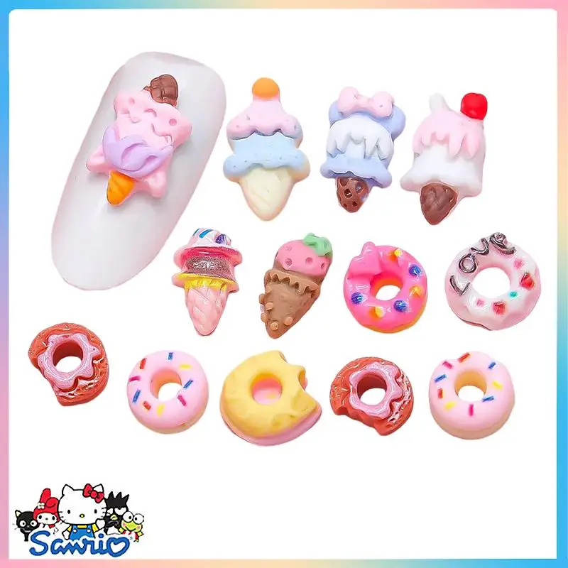 

Kawaii 20 Pcs Food Accessories Nail Patch Mini Resin Sticker Anime Cartoon Diy Manicure Hair Clip Phone Case Toy Art Decorations