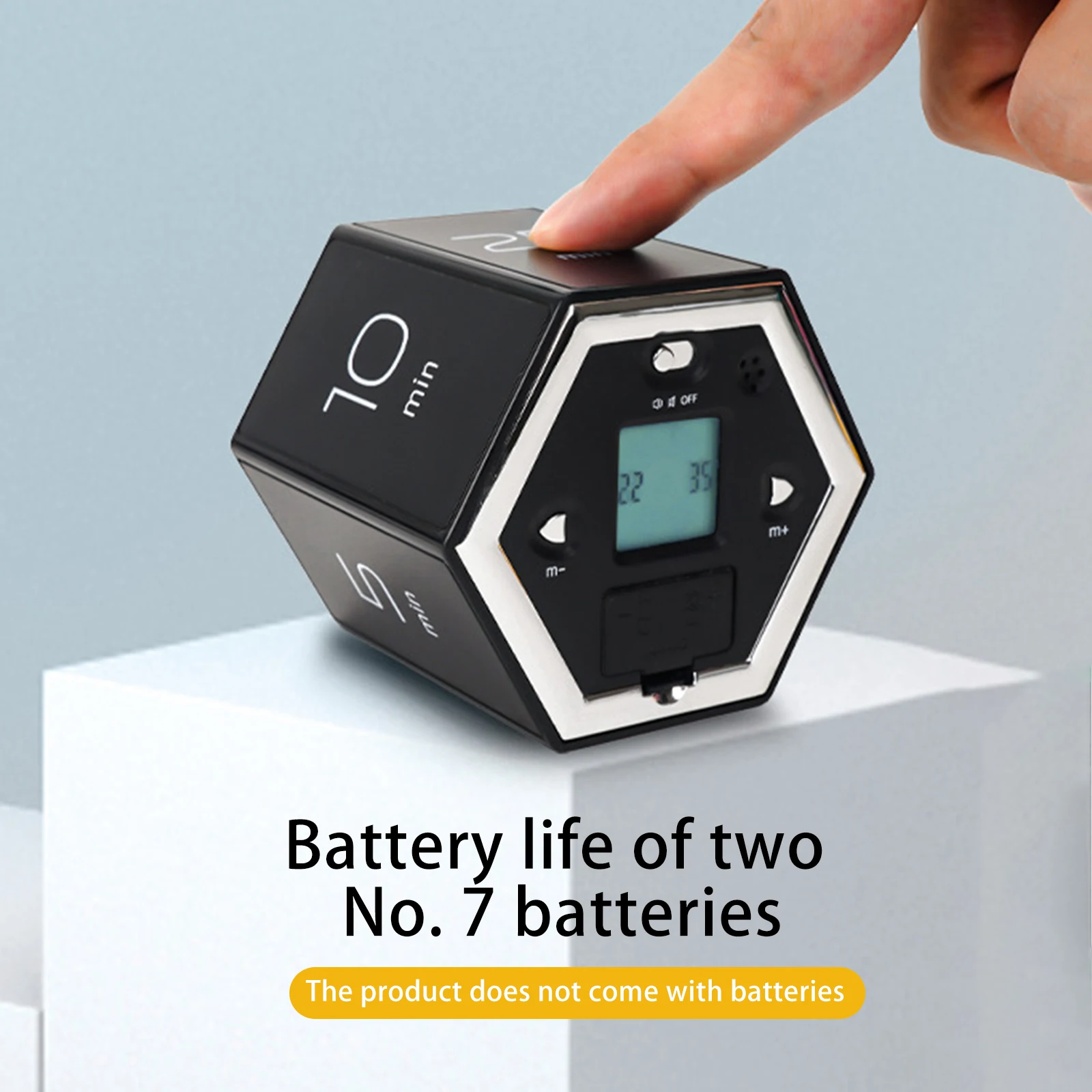 LED Hexagon Flip Magnetic Kitchen Timer Count-down Reminder 