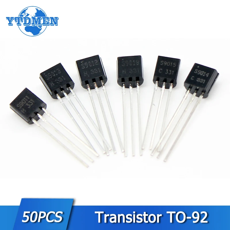

Transistor Kit S8050 S8550 S9011 S9012 S9013 S9014 S9015 S9018 SS8050 SS8550 TO-92 NPN PNP Triode Electronic Component 50pcs