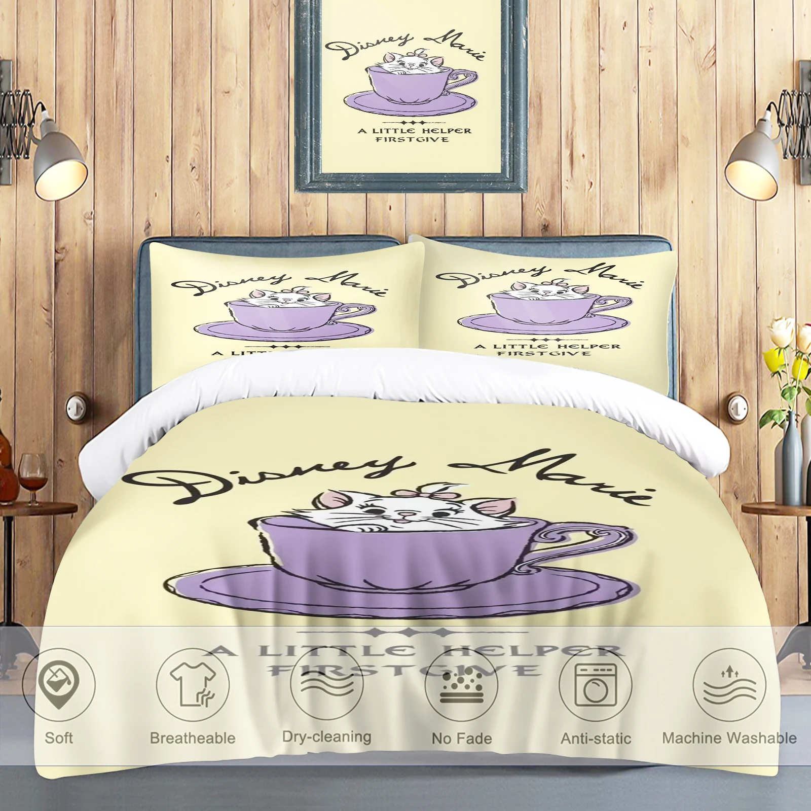 Комплект пододеяльников Disney-Aristocats для детей-подростков милый 3D-принт удобный