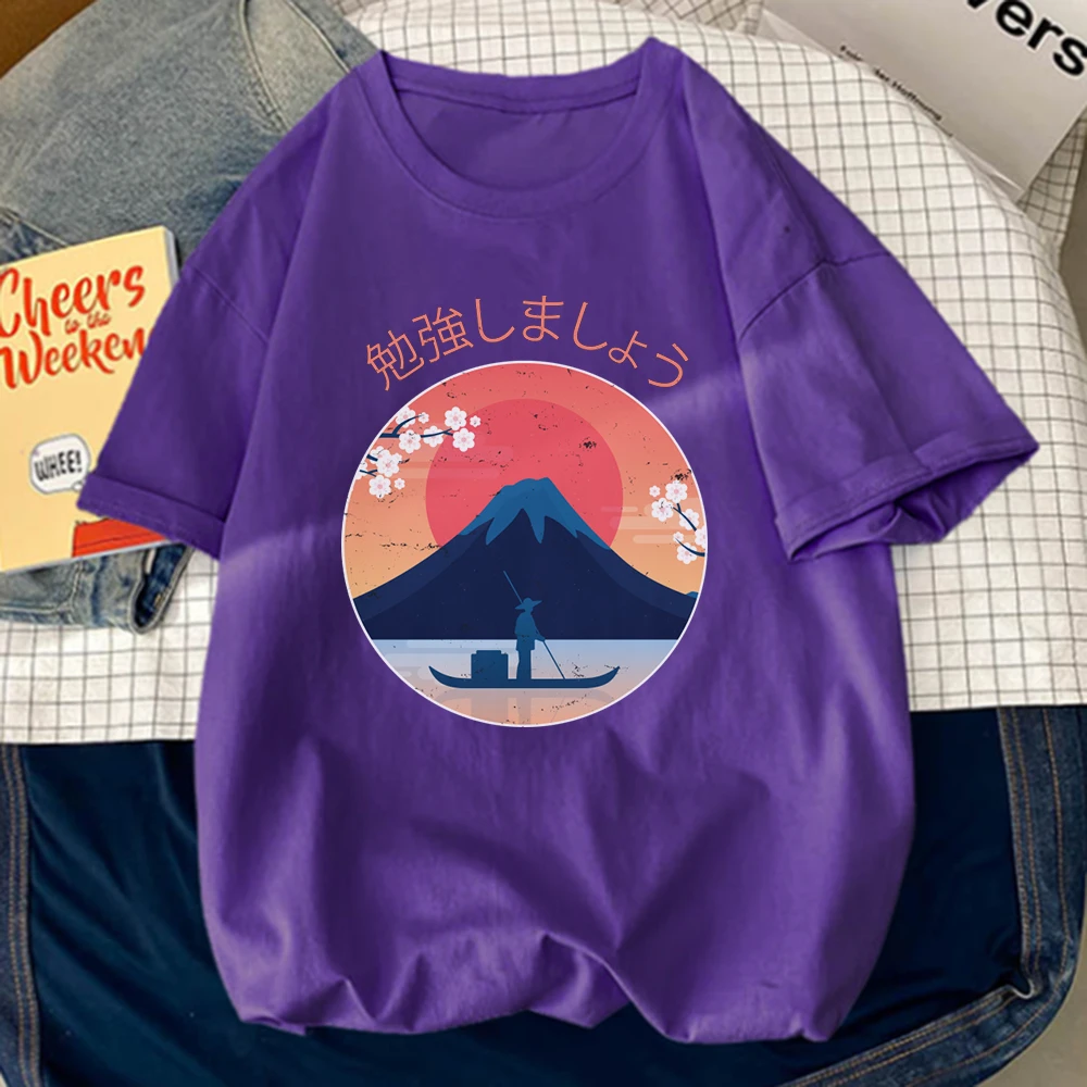 

Футболка мужская с принтом на закате, мягкая Свободная рубашка в стиле Харадзюку, Спортивная женская одежда с коротким рукавом