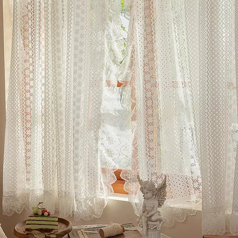 Французские романтические кружевные марлевые шторы белая Тюлевая занавеска для